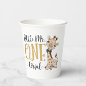 Schattigee Giraffe kleine heer een prachtige 1e ve Papieren Bekers (Achterkant)