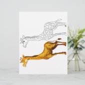 Schattigee giraffe kleurplaat (Staand voorkant)