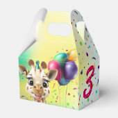 Schattigee Giraffe Kleurrijke Confetti Kids Verjaa Bedankdoosjes (Achterkant)