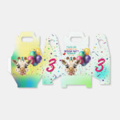 Schattigee Giraffe Kleurrijke Confetti Kids Verjaa Bedankdoosjes (Uitgevouwen)