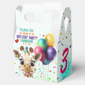 Schattigee Giraffe Kleurrijke Confetti Kids Verjaa Bedankdoosjes (Geopend)