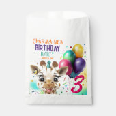 Schattigee Giraffe Kleurrijke Confetti Kids Verjaa Bedankzakje (Voorkant)
