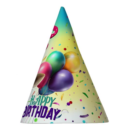 Schattigee Giraffe Kleurrijke Confetti Kids Verjaa Feesthoedjes (Rechts)