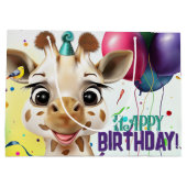 Schattigee Giraffe Kleurrijke Confetti Kids Verjaa Groot Cadeauzakje (Achterkant)