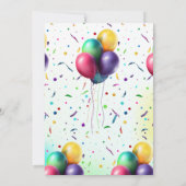 Schattigee Giraffe Kleurrijke Confetti Kids Verjaa Kaart (Achterkant)