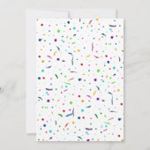 Schattigee Giraffe Kleurrijke Confetti Kids Verjaa Kaart (Achterkant)