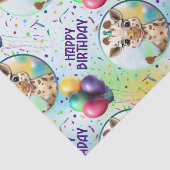 Schattigee Giraffe Kleurrijke Confetti Kids Verjaa Tissuepapier (Detail)