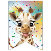 Schattigee Giraffe Kleurrijke Confetti Kids Verjaa Vlaggetjes (Eerste vlag)