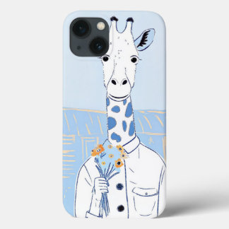 Schattigee giraffe lichtblauwe pop kunst Case-Mate iPhone case