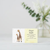 Schattigee Giraffe Luier Raffle Baby shower Ticket (Staand voorkant)