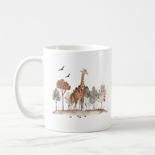 Schattigee Giraffe met aangepaste tekst Koffiemok (Links)