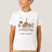 Schattigee Giraffe met aangepaste tekst T-shirt (Voorkant)