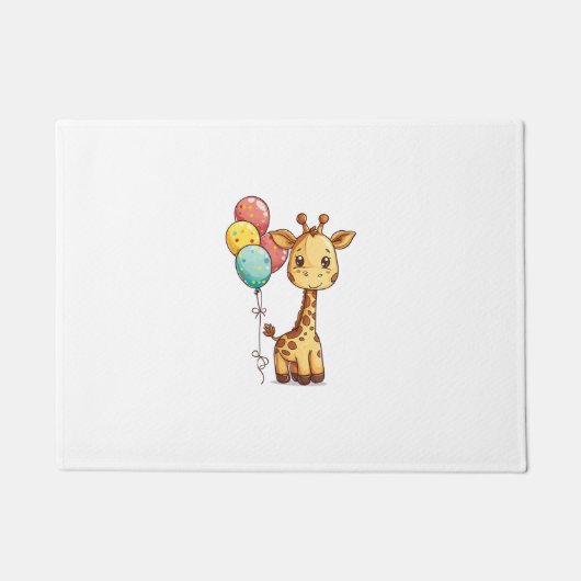 Schattigee Giraffe met ballonnen Deurmat (Voorkant)