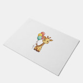Schattigee Giraffe met ballonnen Deurmat (Schuin)