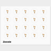 Schattigee Giraffe met ballonnen Ronde Sticker (Vel)