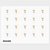 Schattigee Giraffe met ballonnen Ronde Sticker (Vel)