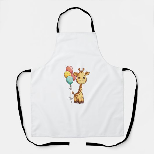 Schattigee Giraffe met ballonnen Schort (Voorkant)