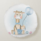 SCHATTIGEE GIRAFFE MET BLAUWE BALLON OP MAAN ROND KUSSEN (Achterkant)