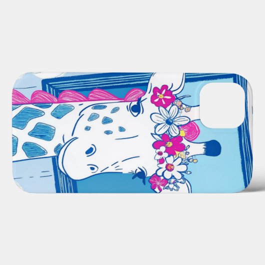 Schattigee giraffe met bloemen pop kunst Case-Mate iPhone case (Achterkant (horizontaal))