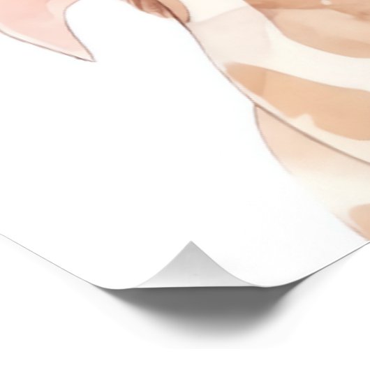 Schattigee Giraffe met een roze lint baby meisje k Perfect Poster (Hoek)