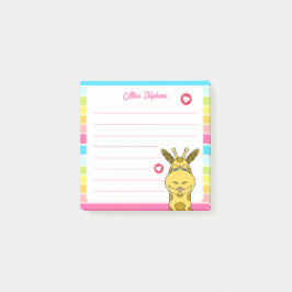 Schattigee Giraffe met harten regenboog leraar naa Post-it® Notes