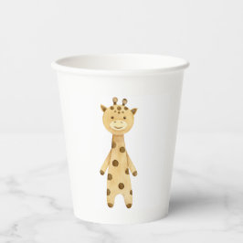 Schattigee Giraffe, minimalistisch kinderverjaarda Papieren Bekers