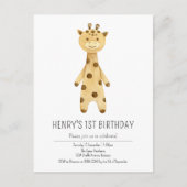 Schattigee Giraffe, minimalistische kinderverjaard Briefkaart (Voorkant)