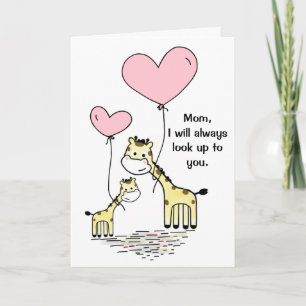 Schattigee Giraffe Moederdag Kaart