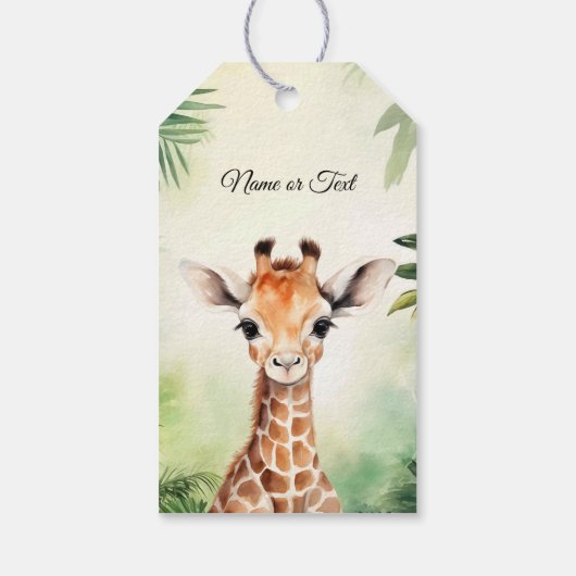 Schattigee Giraffe Oerwoud Baby shower Party Mooi Cadeaulabel (Achterkant)