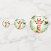Schattigee Giraffe Oerwoud Baby shower Party Mooi Confetti (Voorkanten)