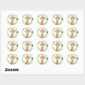 Schattigee Giraffe Oerwoud Baby shower Party Mooi Ronde Sticker (Vel)