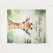 Schattigee Giraffe Oerwoud Baby shower Party Mooi Wandkleed (Voorkant (horizontaal))