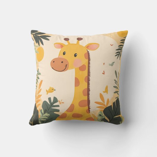 Schattigee Giraffe Oerwoud Exotische Safari Dier K Kussen (Achterkant)