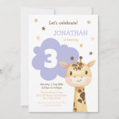 Schattigee Giraffe Oerwoud Safari Animal Birthday Kaart (Voorkant)