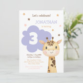Schattigee Giraffe Oerwoud Safari Animal Birthday Kaart (Staand voorkant)
