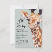 Schattigee Giraffe Oh Baby Baby shower Kaart (Voorkant)