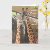 Schattigee Giraffe Over-the-Hill Verjaardag Kaart (Gele Bloem)