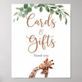 Schattigee giraffe partij Kaarten en geschenken te Poster (Voorkant)