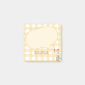 Schattigee Giraffe Pastel Oranje Gingham Pattern Post-it® Notes (Voorkant)