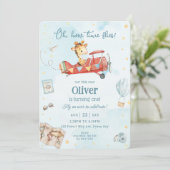 Schattigee Giraffe Plane Adventure Time vliegt Ver Kaart (Staand voorkant)