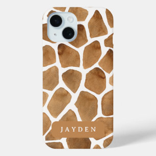 Schattigee Giraffe Print Dier Thema Aangepaste naa iPhone 15 Case