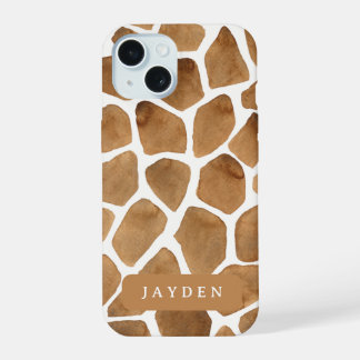 Schattigee Giraffe Print Dier Thema Aangepaste naa iPhone 15 Case