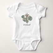 Schattigee Giraffe Safari Animal Botanical Verjaar Romper (Voorkant)