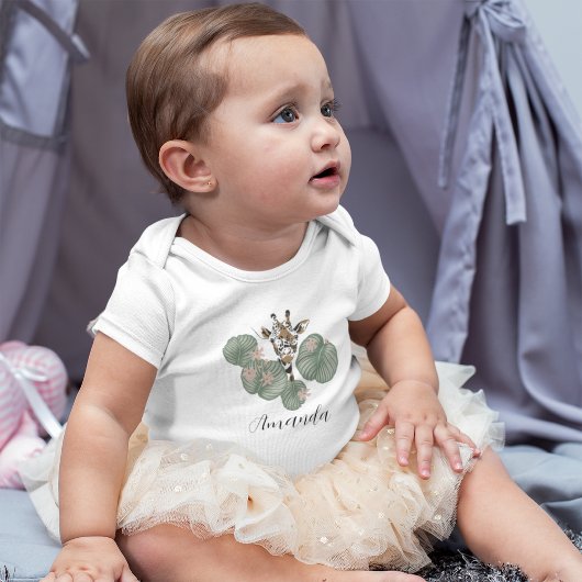 Schattigee Giraffe Safari Animal Botanical Verjaar Romper