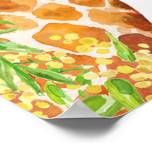 Schattigee Giraffe safari baby shower welkomstbord Poster (Hoek)