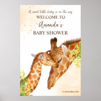 Schattigee Giraffe safari baby shower welkomstbord