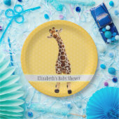 Schattigee Giraffe Safari Dier Oerwoud Baby shower Papieren Bordje (Feest)