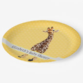 Schattigee Giraffe Safari Dier Oerwoud Baby shower Papieren Bordje (Gekanteld)