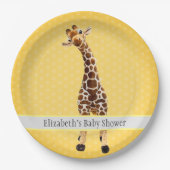 Schattigee Giraffe Safari Dier Oerwoud Baby shower Papieren Bordje (Voorkant)