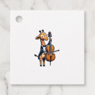 Schattigee Giraffe spelen cello Giraffes Musicus M Bedankjes Labels